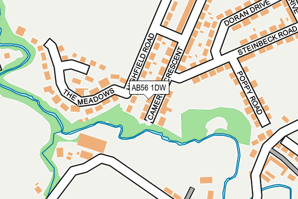 AB56 1DW map - OS OpenMap – Local (Ordnance Survey)