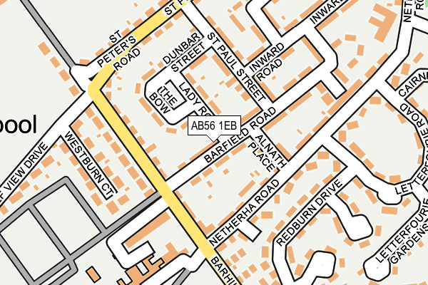 AB56 1EB map - OS OpenMap – Local (Ordnance Survey)
