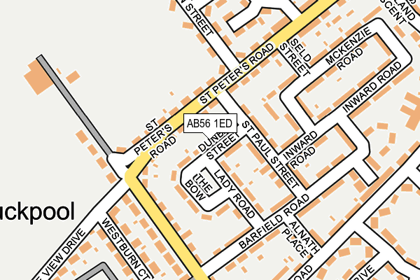 AB56 1ED map - OS OpenMap – Local (Ordnance Survey)