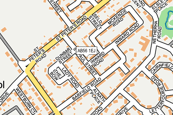 AB56 1EJ map - OS OpenMap – Local (Ordnance Survey)