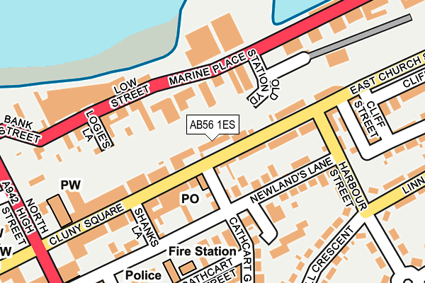 AB56 1ES map - OS OpenMap – Local (Ordnance Survey)