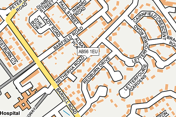 AB56 1EU map - OS OpenMap – Local (Ordnance Survey)