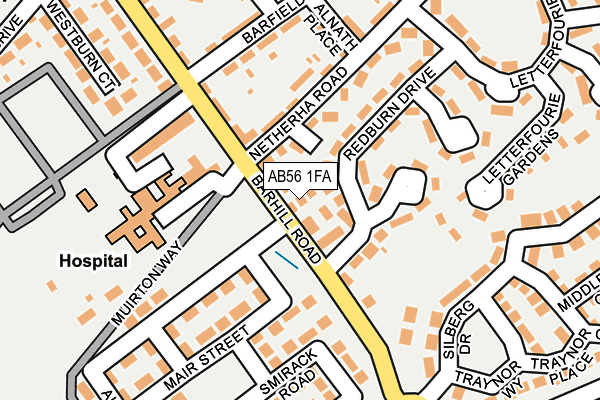 AB56 1FA map - OS OpenMap – Local (Ordnance Survey)