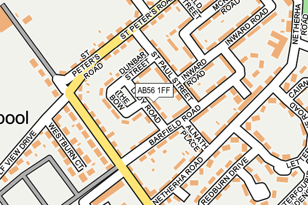 AB56 1FF map - OS OpenMap – Local (Ordnance Survey)