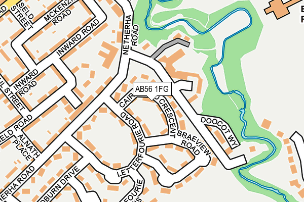 AB56 1FG map - OS OpenMap – Local (Ordnance Survey)