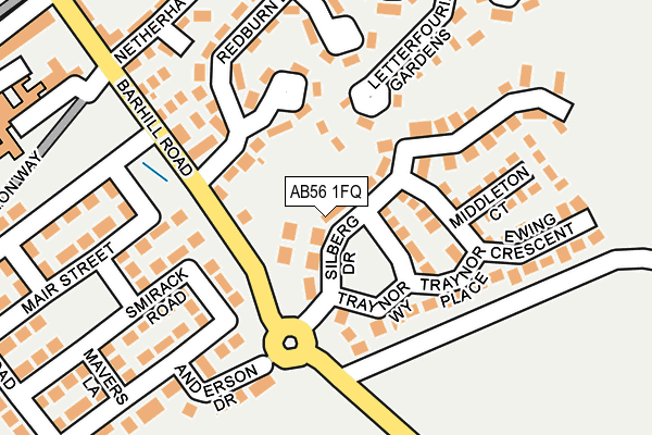AB56 1FQ map - OS OpenMap – Local (Ordnance Survey)