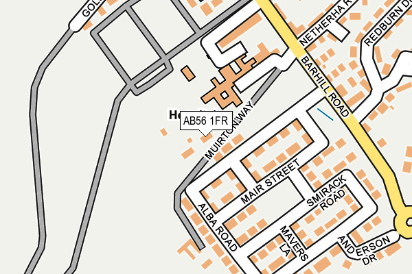 AB56 1FR map - OS OpenMap – Local (Ordnance Survey)