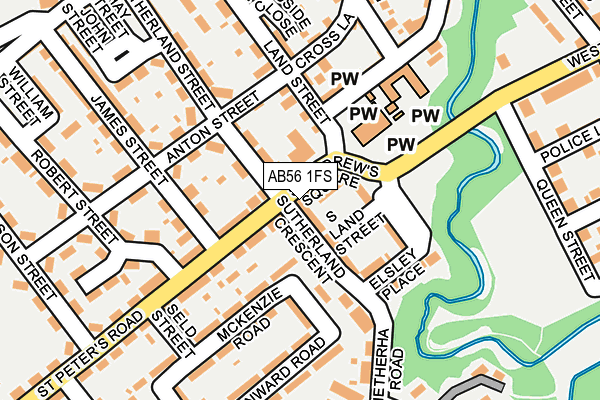 AB56 1FS map - OS OpenMap – Local (Ordnance Survey)