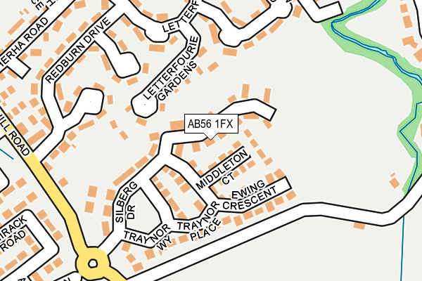 AB56 1FX map - OS OpenMap – Local (Ordnance Survey)