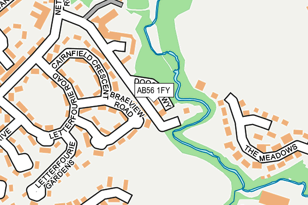 AB56 1FY map - OS OpenMap – Local (Ordnance Survey)