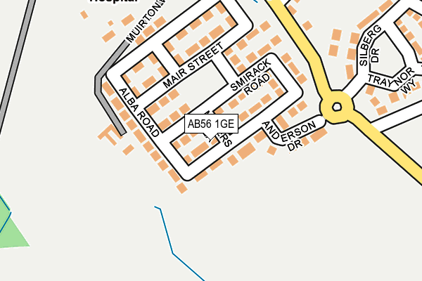 AB56 1GE map - OS OpenMap – Local (Ordnance Survey)