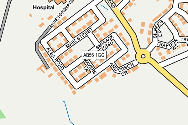 AB56 1GG map - OS OpenMap – Local (Ordnance Survey)