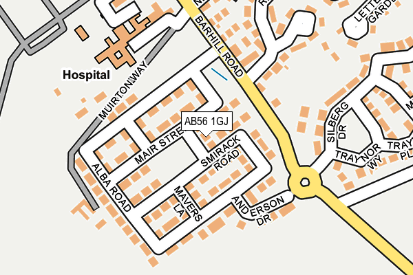 AB56 1GJ map - OS OpenMap – Local (Ordnance Survey)