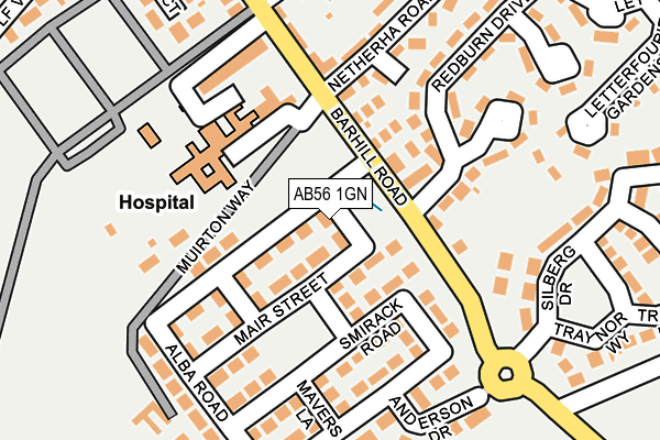 AB56 1GN map - OS OpenMap – Local (Ordnance Survey)