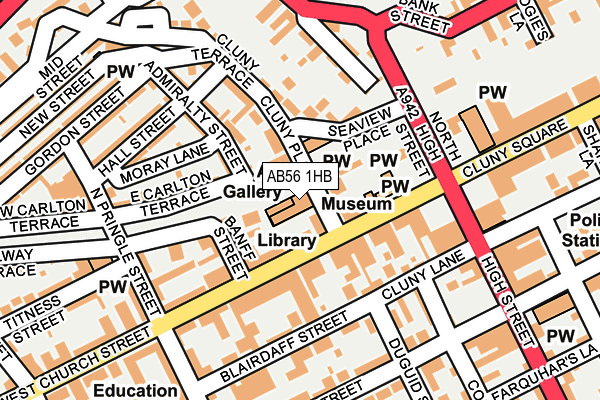 AB56 1HB map - OS OpenMap – Local (Ordnance Survey)