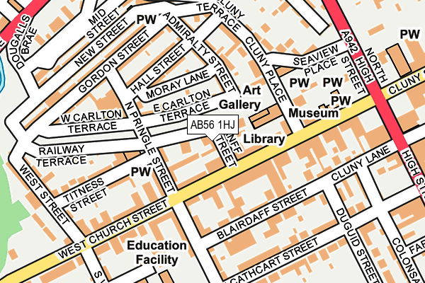 AB56 1HJ map - OS OpenMap – Local (Ordnance Survey)