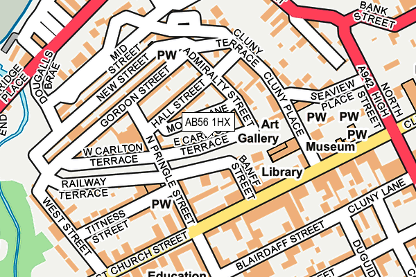 AB56 1HX map - OS OpenMap – Local (Ordnance Survey)