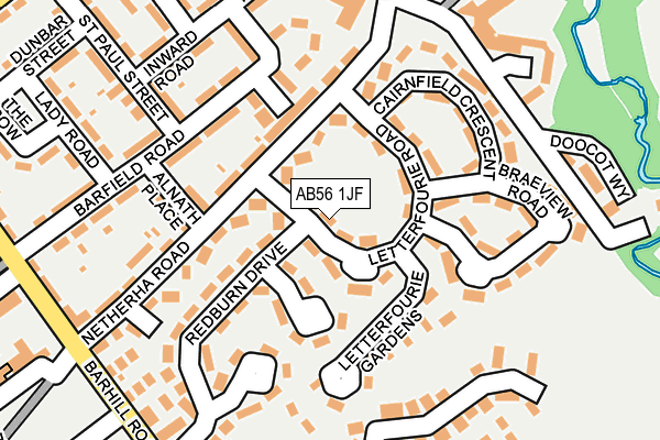 AB56 1JF map - OS OpenMap – Local (Ordnance Survey)