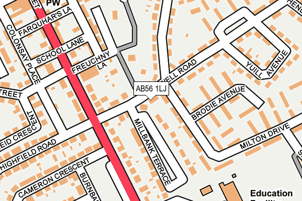 AB56 1LJ map - OS OpenMap – Local (Ordnance Survey)