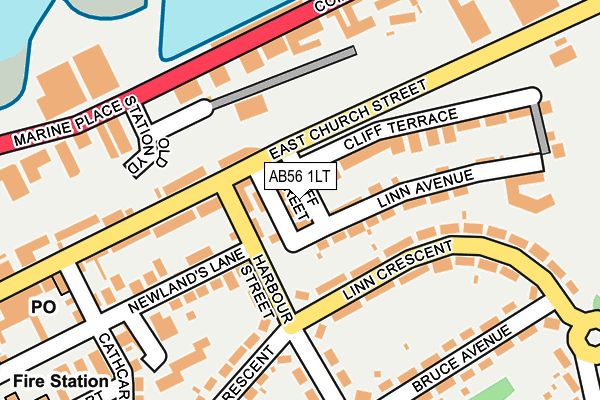 AB56 1LT map - OS OpenMap – Local (Ordnance Survey)