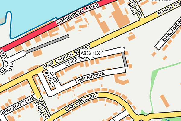 AB56 1LX map - OS OpenMap – Local (Ordnance Survey)