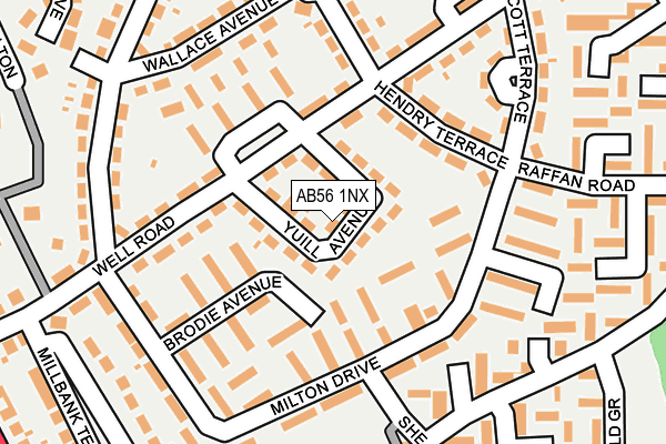 AB56 1NX map - OS OpenMap – Local (Ordnance Survey)