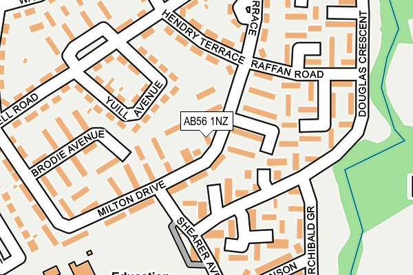 AB56 1NZ map - OS OpenMap – Local (Ordnance Survey)