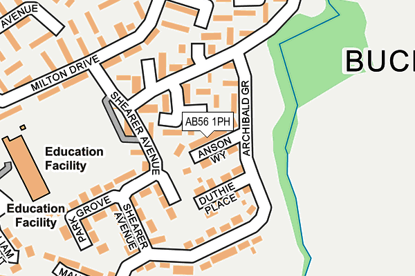 AB56 1PH map - OS OpenMap – Local (Ordnance Survey)