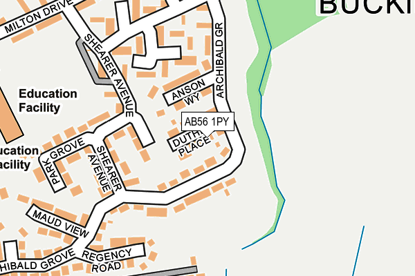 AB56 1PY map - OS OpenMap – Local (Ordnance Survey)