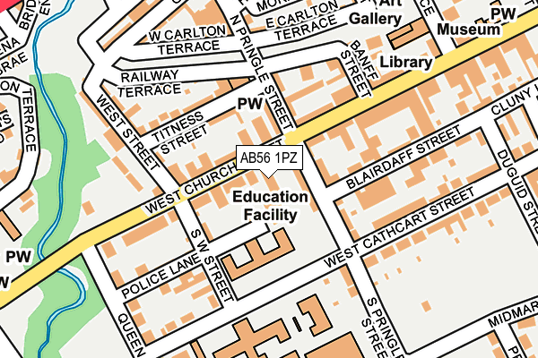 AB56 1PZ map - OS OpenMap – Local (Ordnance Survey)