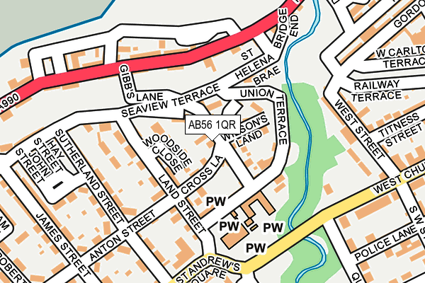 AB56 1QR map - OS OpenMap – Local (Ordnance Survey)