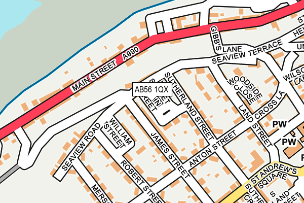 AB56 1QX map - OS OpenMap – Local (Ordnance Survey)