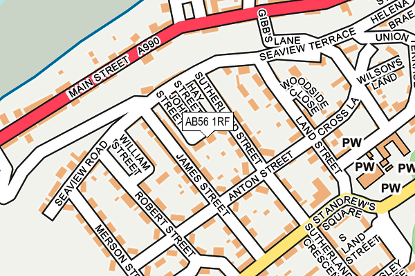 AB56 1RF map - OS OpenMap – Local (Ordnance Survey)