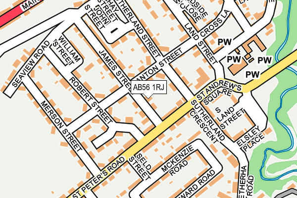 AB56 1RJ map - OS OpenMap – Local (Ordnance Survey)
