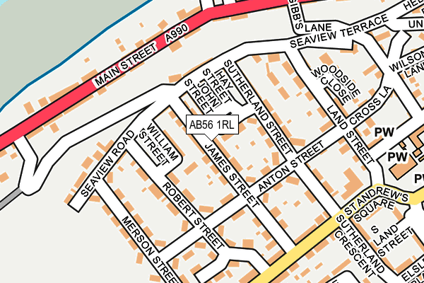 AB56 1RL map - OS OpenMap – Local (Ordnance Survey)