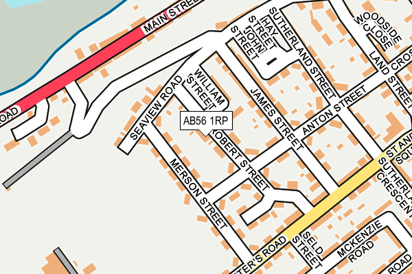 AB56 1RP map - OS OpenMap – Local (Ordnance Survey)