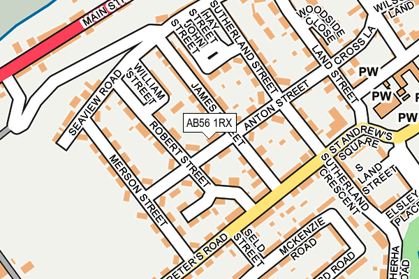 AB56 1RX map - OS OpenMap – Local (Ordnance Survey)