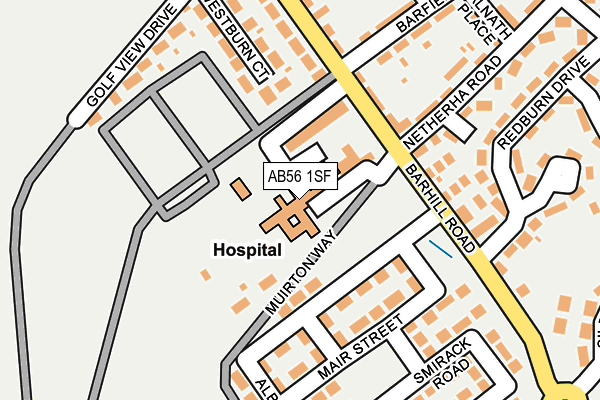 AB56 1SF map - OS OpenMap – Local (Ordnance Survey)