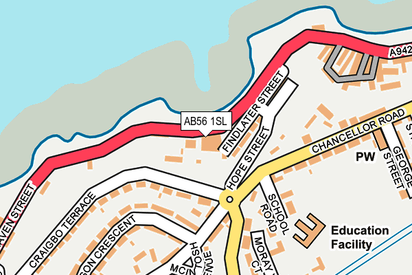 AB56 1SL map - OS OpenMap – Local (Ordnance Survey)