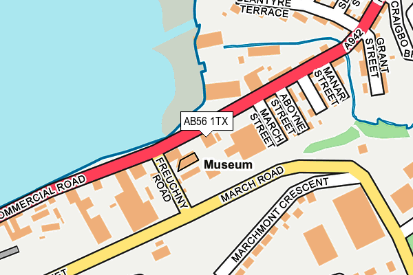 AB56 1TX map - OS OpenMap – Local (Ordnance Survey)