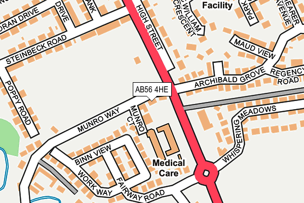 AB56 4HE map - OS OpenMap – Local (Ordnance Survey)