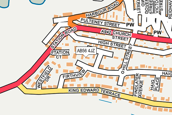 AB56 4JZ map - OS OpenMap – Local (Ordnance Survey)