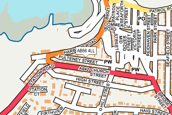 AB56 4LL map - OS OpenMap – Local (Ordnance Survey)