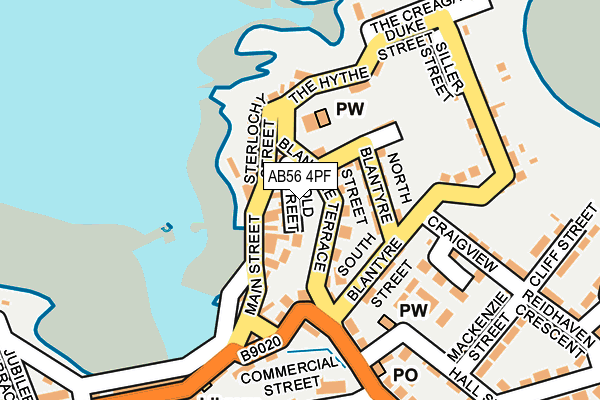 AB56 4PF map - OS OpenMap – Local (Ordnance Survey)