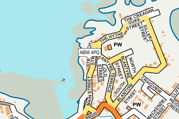AB56 4PQ map - OS OpenMap – Local (Ordnance Survey)