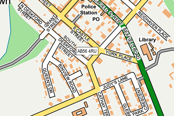 AB56 4RU map - OS OpenMap – Local (Ordnance Survey)