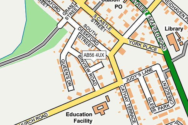 AB56 4UX map - OS OpenMap – Local (Ordnance Survey)