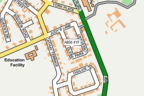 AB56 4YF map - OS OpenMap – Local (Ordnance Survey)