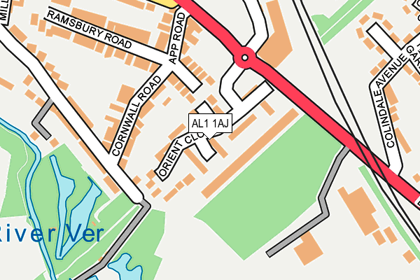 AL1 1AJ map - OS OpenMap – Local (Ordnance Survey)