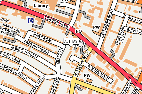 AL1 1AS map - OS OpenMap – Local (Ordnance Survey)